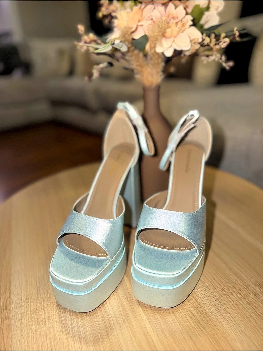 Lemonade That Extra Platform Block Heel Sandals Silver US 7.5 Like New